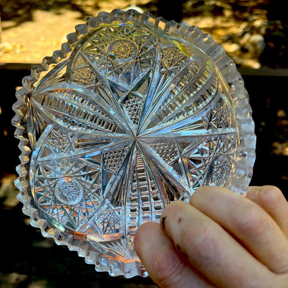 Antique Cut Glass Candy Dish